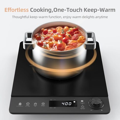 Induction Cooktop,Zopehan Single Portable Induction Cooker Countertop Burner For Cooking,8 Power Levels&8 Temp Setting,3-Hour Timer Child Safety Lock in Kuwait