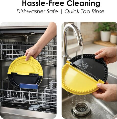Tortilla Sealer Crimper Press - 4pcs Quesadilla Maker for 10"+8"+6"+4" Flour Tortillas | Make Sealed Taco,Quesadilla,Empanada, Sandwich,BPA-Free Dishwasher Safe (Black Yellow)10 inch in Kuwait
