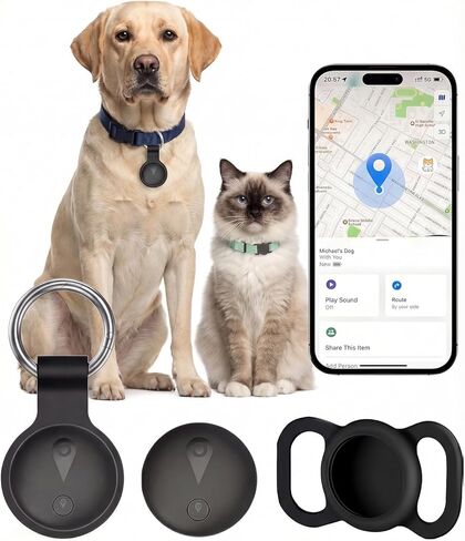 جهاز تعقب GPS للكلاب، جهاز تعقب ذكي للكلاب مع موقع في الوقت الحقيقي، لأجهزة Android وiPhone بدون رسوم شهرية ولا توجد بطاقة SIM - جهاز تعقب موقع الحيوانات الأليفة مع حامل، IP68 مقاوم للماء، استخدام آمن للحيوانات الأليفة في الأماكن المغلقة أو الهواء الطلق in Kuwait