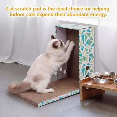 Cat Scratch Pad with Box, 5 Packs in 1 Cat Scratcher Board for Indoor Cats, Reversible Heavy-Duty Corrugated Scratching Board for Cats, Medium and Small Cats, Furniture Protection in Kuwait