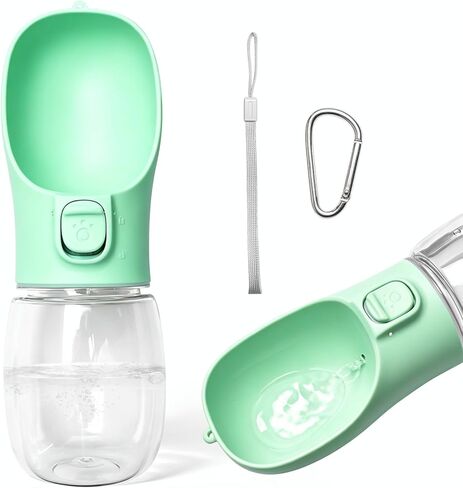 Portable Dog Water Bottle, Leak-Proof Pet Water Dispenser with Water-Saving Reflow, One-Hand Operation & Dishwasher Safe Travel Bottle for Walking, Hiking & Travel, Green in Saudi Arabia