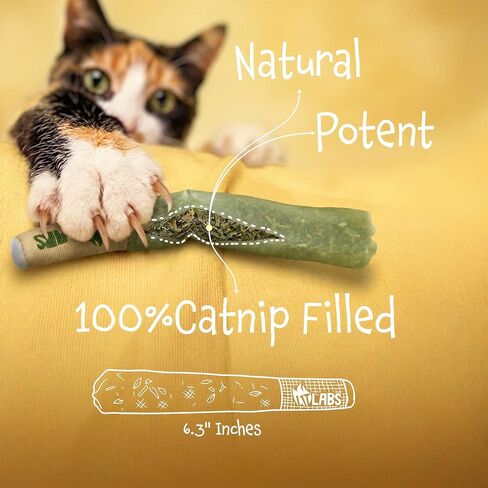LIT LABS Cat Doobie 3 عبوات من ألعاب النعناع البري للقطط، ألعاب القطط المضحكة، ألعاب المضغ والركل الآمنة للقطط الصغيرة، هدايا تخفيف التوتر للقطط الداخلية التي تصيب مختلفًا in Kuwait