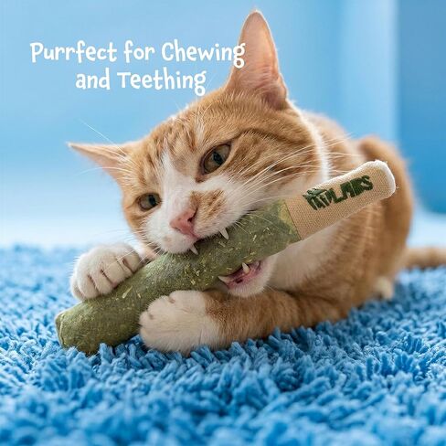 LIT LABS Cat Doobie 3 عبوات من ألعاب النعناع البري للقطط، ألعاب القطط المضحكة، ألعاب المضغ والركل الآمنة للقطط الصغيرة، هدايا تخفيف التوتر للقطط الداخلية التي تصيب مختلفًا in Kuwait