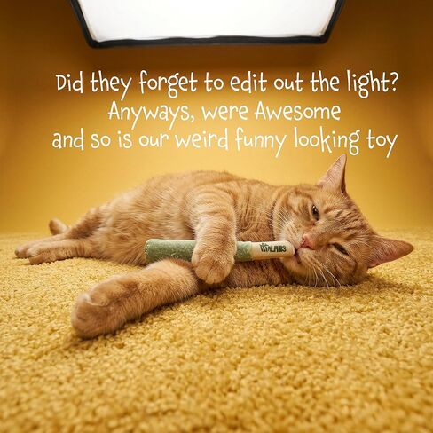 LIT LABS Cat Doobie 3 عبوات من ألعاب النعناع البري للقطط، ألعاب القطط المضحكة، ألعاب المضغ والركل الآمنة للقطط الصغيرة، هدايا تخفيف التوتر للقطط الداخلية التي تصيب مختلفًا in Kuwait