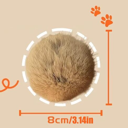 3pcs Rabbit Fur Ball Cat Toy, Soft Fur Fluffy Catnip Toy Ball, Fluffy Catnip Toy Ball, Washable, Chasing Fun, Kickball and Games, Suitable for Indoor Sports in Kuwait