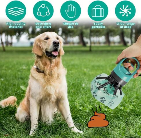 Portable Poop Scooper With Bags Attachment Quick Pet Poop Claw Grabber in Kuwait
