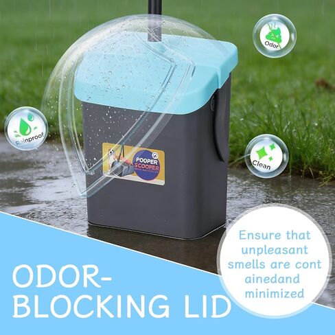 Geyecete Dog Pooper Scooper Pooper Scooper للكلاب - أداة تنظيف خارجية بمقبض طويل مع 35 موزعًا لأكياس النفايات - مجموعة التقاط نفايات الحيوانات الأليفة المحمولة in Kuwait