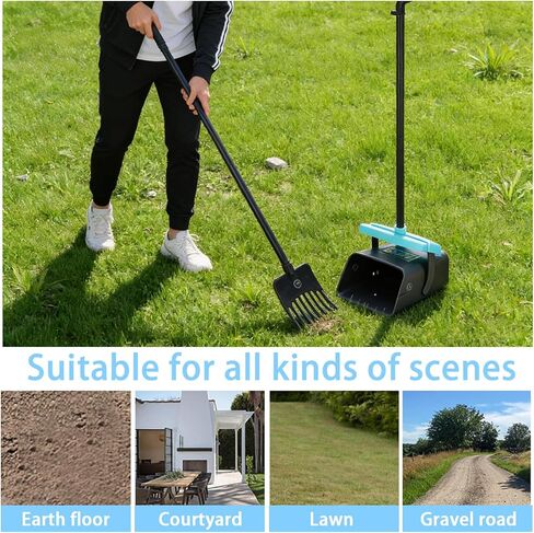 Geyecete Dog Pooper Scooper Pooper Scooper للكلاب - أداة تنظيف خارجية بمقبض طويل مع 35 موزعًا لأكياس النفايات - مجموعة التقاط نفايات الحيوانات الأليفة المحمولة in Kuwait