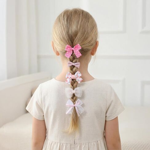 Mabor 10PCS Pink Dog Bows for Ears, Puppy Hair Bows with Elastic Rubber Bands, Cute Bowknot Pet Hair Accessories for Small Dogs Cats in Kuwait