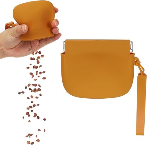 Silicone Dog Treat Pouch, Auto Closure, Pocket Size, Portable Walking Bag for Dog and Cat 4x3 Inch (Blue, 1Pcs), Intended for Pet Travel/Training/Walking in Saudi Arabia