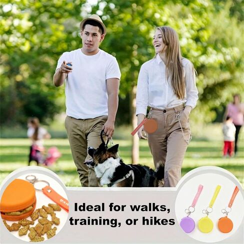 Reusable Silicone Dog Treat Pouch, 3-Pack Leakproof Training Bag with Zipper & Clip for Leash,Moisture-Proof,Easy to Clean, Portable Snack Pouches for Dogs and Cats, BPA-Free in Kuwait