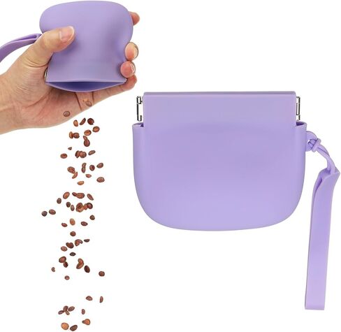 Silicone Dog Treat Pouch, Auto Closure, Pocket Size, Portable Walking Bag for Dog and Cat 4x3 Inch (Blue, 1Pcs), Intended for Pet Travel/Training/Walking in Saudi Arabia