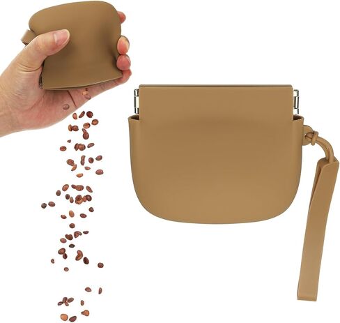 Silicone Dog Treat Pouch, Auto Closure, Pocket Size, Portable Walking Bag for Dog and Cat 4x3 Inch (Blue, 1Pcs), Intended for Pet Travel/Training/Walking in Saudi Arabia