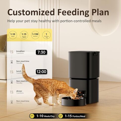 Automatic Cat Feeder, 5G WiFi APP Control Automatic Pet Feeder, 5L Cat Dry Food Dispenser with Remote Feeding,10 Meals Programmable 1-15 Portion Control Auto Dog Feeders for Cats,Puppy in Kuwait