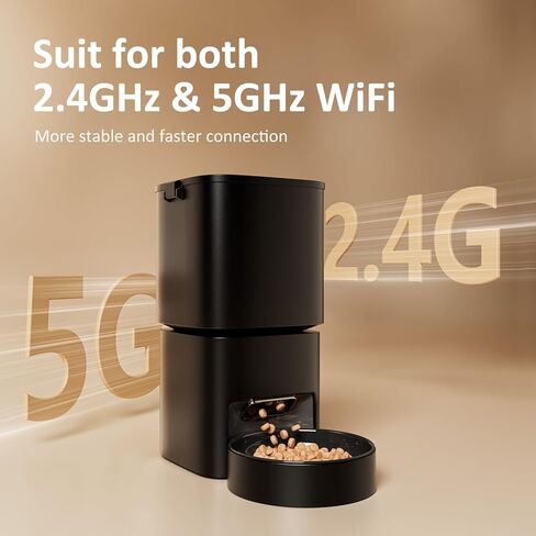 Automatic Cat Feeder, 5G WiFi APP Control Automatic Pet Feeder, 5L Cat Dry Food Dispenser with Remote Feeding,10 Meals Programmable 1-15 Portion Control Auto Dog Feeders for Cats,Puppy in Kuwait