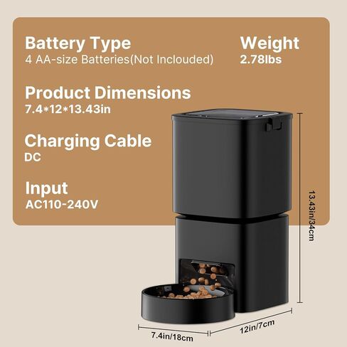 Automatic Cat Feeder, 5G WiFi APP Control Automatic Pet Feeder, 5L Cat Dry Food Dispenser with Remote Feeding,10 Meals Programmable 1-15 Portion Control Auto Dog Feeders for Cats,Puppy in Kuwait