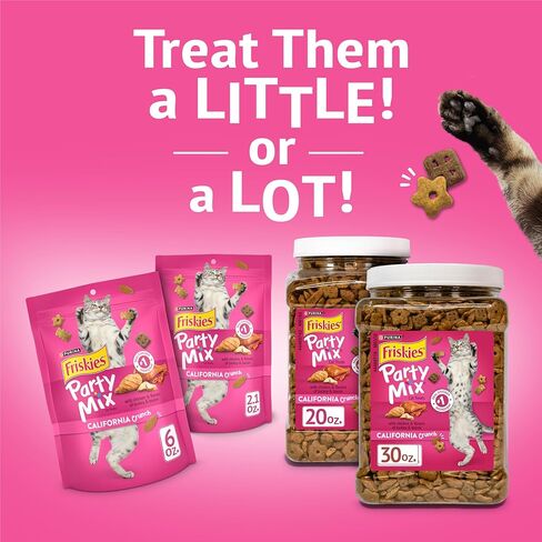 Purina Friskies Party Mix California Crunch with Chicken and Flavors of Turkey and Bacon Cat Treats - 20 oz Canister in Kuwait