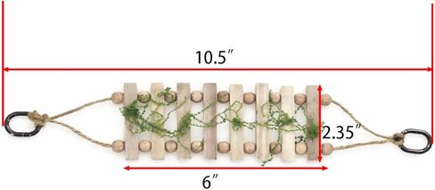 Jumping Spider Enclosure Accessories Magnetic Jumping Spider Rope Bridge with Artificial Moss Handmade Rectangular Solid Wood Suspension Bridge (Natural Wood Color) in Kuwait