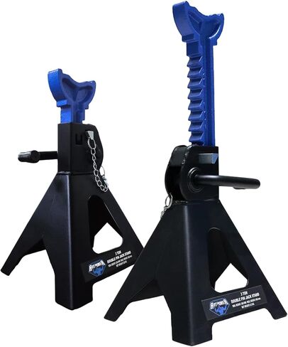 ANTPOWER 3 Ton Jack Stands سعة 6000 رطل، حامل رفع السيارة، زوج واحد (غير مناسب لسيارات الدفع الرباعي والشاحنة) أزرق وأسود (أساسي) in Saudi Arabia