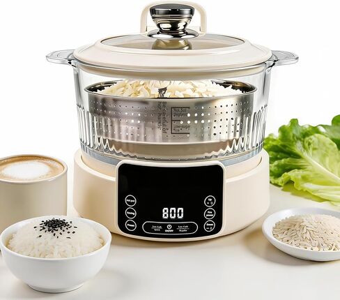 Low Carb Rice Cooker, Multifunction Smart Rice Cooker, Transparent and Visible food Steamer with Auto Lift Filter Basket (5L) in Kuwait