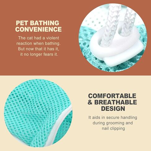 1 Piece Cat Bathing Bag Cat Grooming Bag Mesh Cat Wash Bag for Nail Trimming Ear Cleaning Injecting Restraint Bag Cat Shower Net Bag Supplies in Kuwait