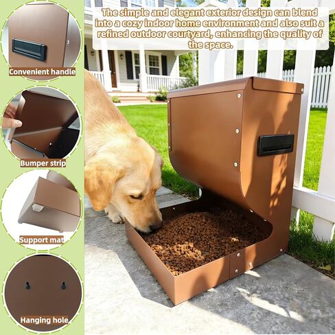 Galvanized Dog Feeders for Large Dogs, 15LBS Gravity Automatic Dog Feeder, Suitable for Indoor and Outdoor Use, Suitable for Medium Dogs,Cats,Poultry, and Pets in Kuwait