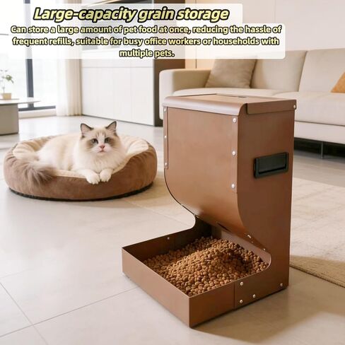 Galvanized Dog Feeders for Large Dogs, 15LBS Gravity Automatic Dog Feeder, Suitable for Indoor and Outdoor Use, Suitable for Medium Dogs,Cats,Poultry, and Pets in Kuwait