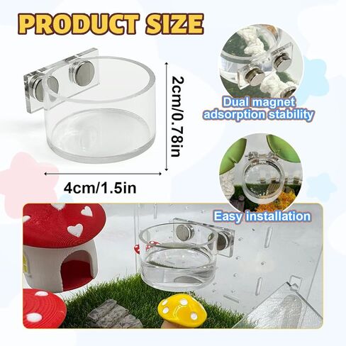 2 Pcs Jumping Spider Feeding Dish, Magnetic Water Bowl, Jumping Spider Enclosure Accessories in Kuwait