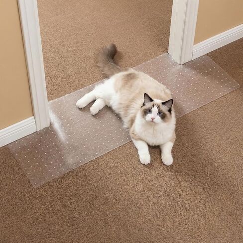 Carpet Protector for Cats & Dogs, 3.6 Ft Clear PVC Doorway Mat, Heavy Duty Anti Scratch Threshold Protector, Non-Slip Pet Damage Guard in Kuwait