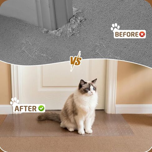 Carpet Protector for Cats & Dogs, 3.6 Ft Clear PVC Doorway Mat, Heavy Duty Anti Scratch Threshold Protector, Non-Slip Pet Damage Guard in Kuwait