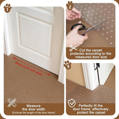 Carpet Protector for Cats & Dogs, 3.6 Ft Clear PVC Doorway Mat, Heavy Duty Anti Scratch Threshold Protector, Non-Slip Pet Damage Guard in Kuwait