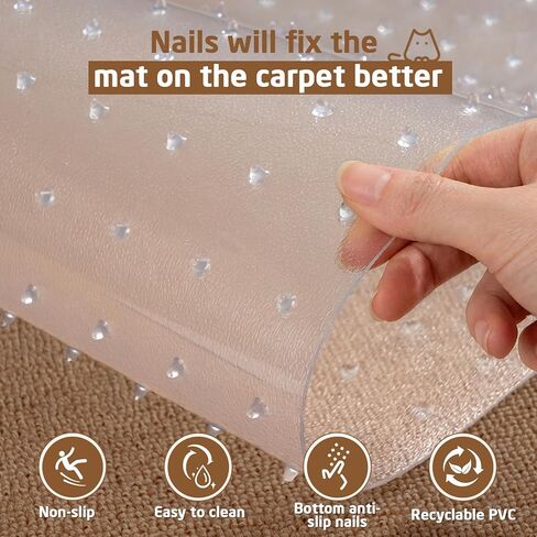 Carpet Protector for Cats & Dogs, 3.6 Ft Clear PVC Doorway Mat, Heavy Duty Anti Scratch Threshold Protector, Non-Slip Pet Damage Guard in Kuwait