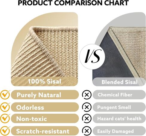 Sisal Cat Scratcher Toy with Ball Track, Natural Scratching Pad, Wooden Cat Toy with Non-Slip Base for Indoor Cats, Suitable for Kittens and Medium Cats in Kuwait