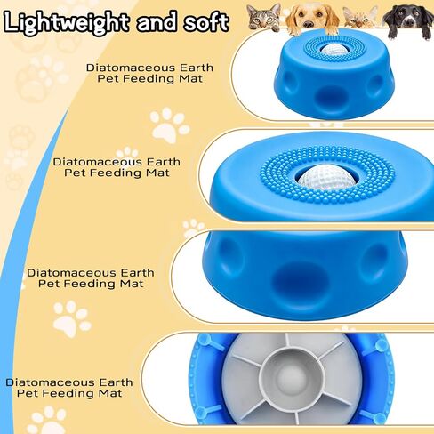 Slow Feeder Lick Bowl for Liquid Dog Treats- Lick Toy for Bone Broth, Rolling Ball Dog Lick Bowl with pet Anti Slip Pads and Cleaning Brushes, Suit for Large Medium Small Dogs&Post-Op in Kuwait