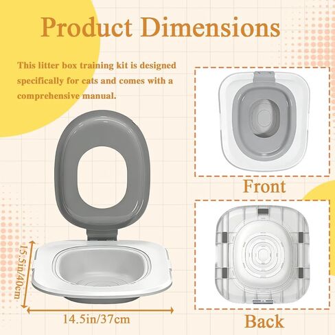 Cat Toilet Trainer Kit, Professional Training for Cats, Reusable with Litter Scoop, Pet Litter & Housebreaking Seat Tool Extra Tray Environment for Toilet in Kuwait
