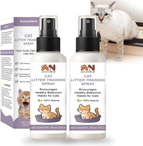 Cat Litter Training Spray, 2 Pack (300ml Total) – 150ml Each Natural Attractant for Cats & Kittens – Helps Guide Proper Litter Box Use – Indoor Toilet & Litter Box Training Aid in Kuwait
