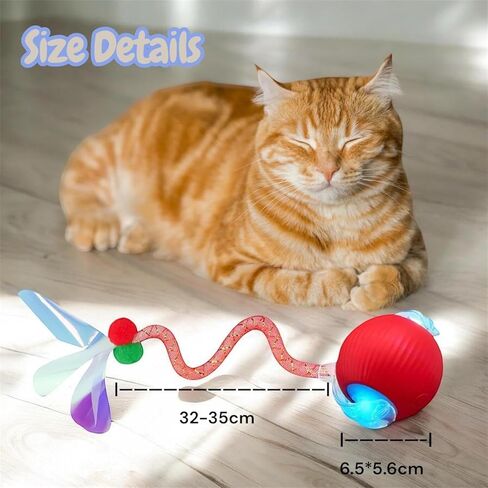 New Upgraded Red Cat Ball Toy, Speedy Tail 2.0 Cat Toy, Interactive Cat Toy Ball, Stimulating Toys and Juguetes para Gatos, Cat Toys for Indoor Cats, Interactive Dog Toys with Two Tails, (RED) in Kuwait