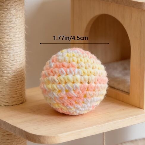 Cat Toys Balls, Yarn Cat Ball with Bell Inside, Kitten Toys for Indoor Cats Kitty, Interactive Cat Nip Chew Toys for All Pet Breed 1 Pack(Random) in Kuwait