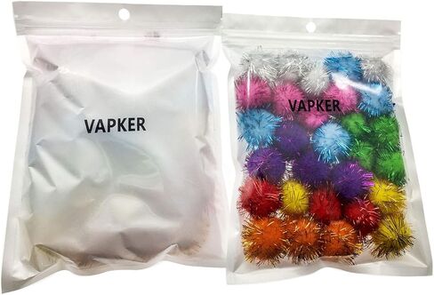 VAPKER 30 قطعة من الكرات اللامعة ذات الألوان المتنوعة، اللعبة المفضلة للقطط، بهرج بوم بومس جليتر in Kuwait