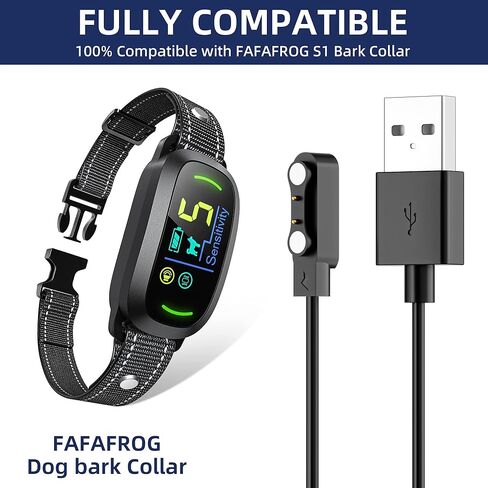 قطعتان بديلتان لشاحن طوق نباح الكلاب FAFAFROG، كابل شحن مغناطيسي، أسود in Kuwait