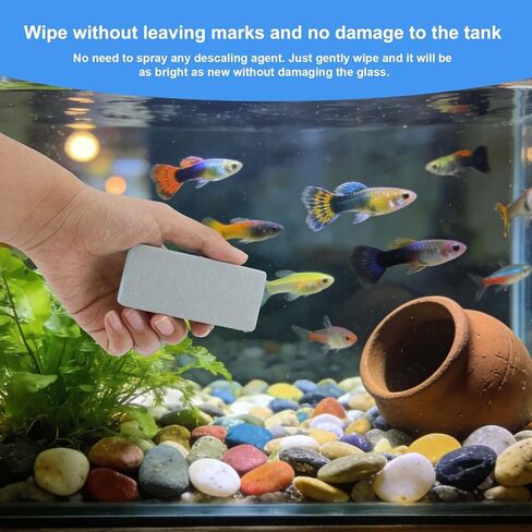 Penitue 4pcs Double-Sided Fish Tank Cleaning Brushes, Aquarium Sponge Brush Fish Tank Scrubber Cleaner Palm-Sized Cleaning Tool for Aquarium Glass Home Kitchen in Kuwait