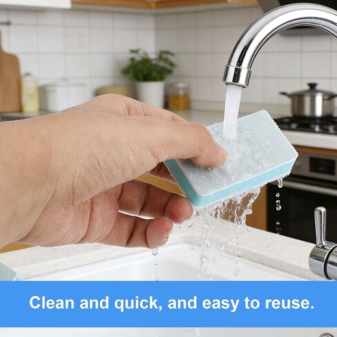 Penitue 4pcs Double-Sided Fish Tank Cleaning Brushes, Aquarium Sponge Brush Fish Tank Scrubber Cleaner Palm-Sized Cleaning Tool for Aquarium Glass Home Kitchen in Kuwait