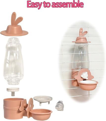 21oz Rabbit Water Bottle, Hanging Automatic Guinea Pig Water Dispenser Rabbit Water Bottle No Drip Bunny Cage Accessories for Bunny Hamster Ferret Cat Chinchilla in Kuwait