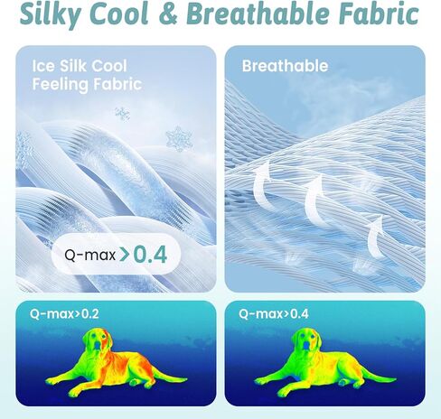بساط تبريد كبير جدًا للكلاب من COZY KISS مقاس 52 بوصة × 82 بوصة Q-Max>0.4، غطاء سرير للحيوانات الأليفة مقاوم للماء ومانع للتسرب، بطانية تبريد للكلاب غير قابلة للانزلاق للأريكة والأرضية والكلاب الكبيرة (رمادي) in Kuwait