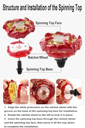 مجموعة ألعاب ASVEXKW Battling Tops Burst Toy هدية عيد ميلاد رائعة للأطفال والأولاد من عمر 6 8 10 12+ مجموعة Battle Gyro Battling Tops 4 قمصان دوارة و2 قاذفات in Saudi Arabia