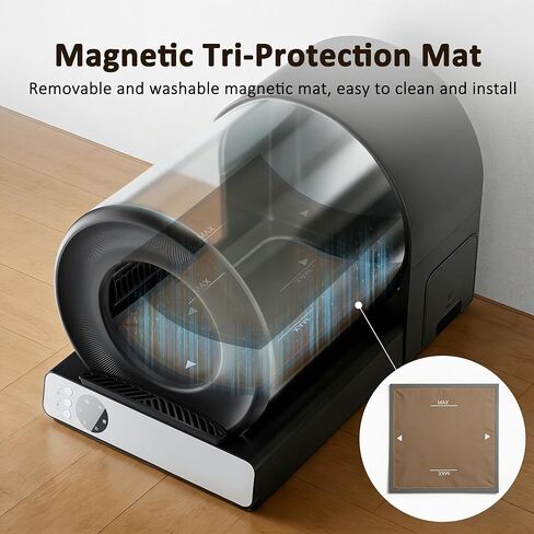 Self Cleaning Litter Box for Multiple Cats, Automatic Cat Litter Box Large Capacity, Stainless Steel Drum with App Health Monitoring, Noise & Odor Control, Dual Safety Sensors in Kuwait