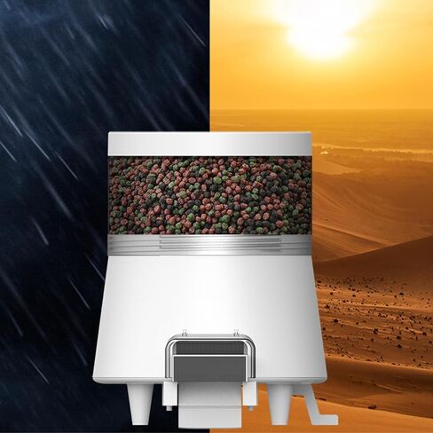 وحدة تغذية أسماك البركة الأوتوماتيكية، مؤقت تطبيق بلوتوث قابل للبرمجة، بطارية وUSB 5 فولت، وحدة تغذية أسماك كوي كبيرة مقاومة للمطر في الهواء الطلق، سعة 4 لتر أبيض، WP8623B in Kuwait