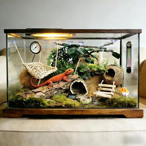 TEICCI 20items Bearded Dragon Tank Accessories Set,20-Piece Kit Leopard Gecko Tank Accessories with Reptile Bridge,Bearded Dragon Hammock,Decor Suitable for Lizards, Geckos, and Chameleons in Kuwait