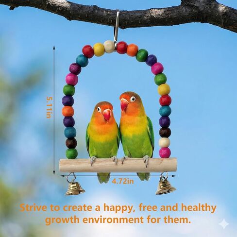 3 Pcs Parrot Fruit Vegetable Skewer, Bird Cage Food Holder with Hook, 1 Pcs Bird Perch Swings, Hanging Bird Cage Food Holder Stainless Steel, Easy CleanBird Treats Skewer, Stainless Steel Stick Feeder in Kuwait