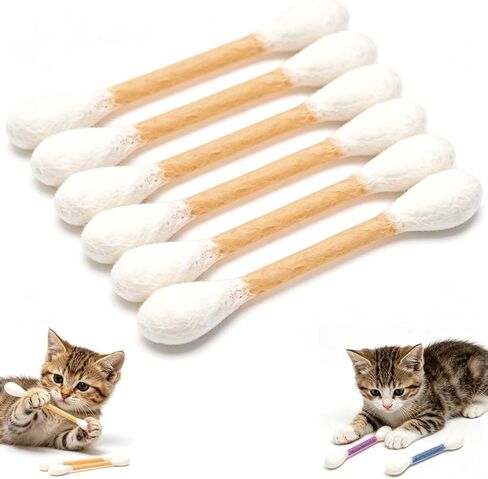 Cat Q Tip Toy with Catnip,6Pk Giant Cotton Swab Cat Toy for Indoor Cats, Kitten Teething Chew Giant Qtip Cat Toy, Dental Rope Stick for Biting, Interactive Felt Catnip Toy Gift for Cat Lovers (Beige) in Kuwait